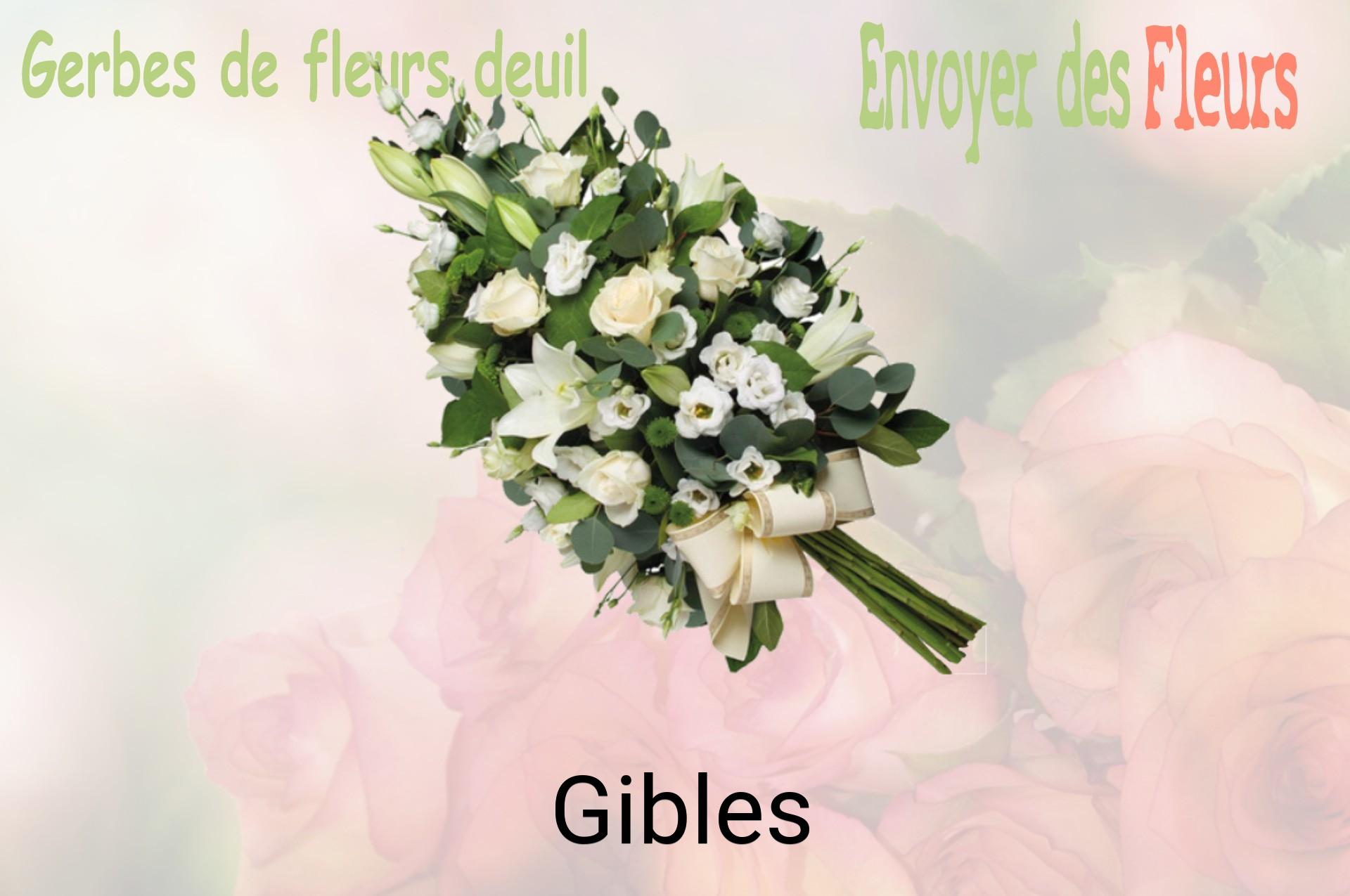 Gerbe de fleurs de deuil livrée à Gibles